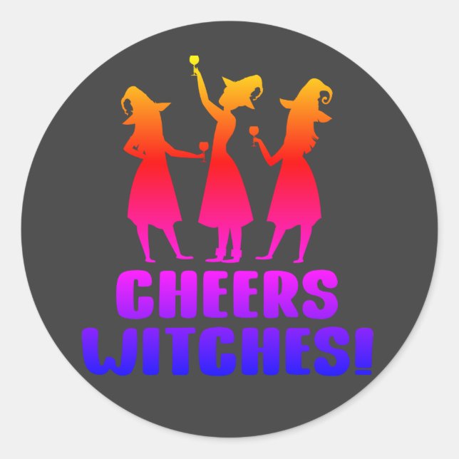 Cheers Hexen Funny Halloween Trick oder Treat Runder Aufkleber (Vorderseite)