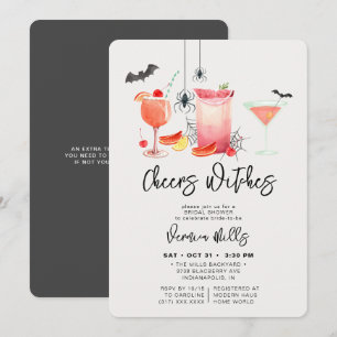 Cheers Hexen Grau Halloween Brautparty Einladung