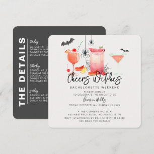 Cheers Hexen Halloween Bachelorette Weekend Einladung