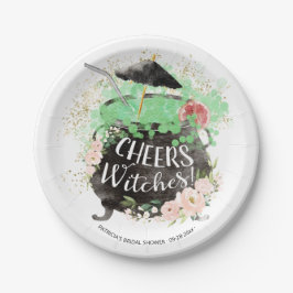Cheers Hexes Cocktail Halloween Brautparty Pappteller
