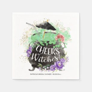 Cheers Hexes Cocktail Halloween Brautparty Serviette