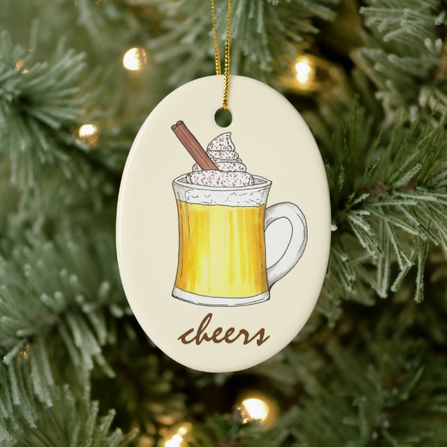 Cheers Holiday Egg Nog Eggnog Weihnachtsgetränk Keramikornament (Baum)