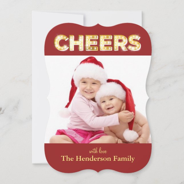 Cheers Holiday Foto Card Feiertagskarte (Vorderseite)