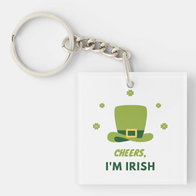 " CHEERS I M IRISH" PORTE - CLÉ ACRYLIQUE DOUBLE C (Devant)