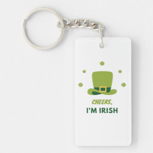 "CHEERS I'M IRISH" PORTE - CLÉ ACRYLIQUE. PORTE-CL