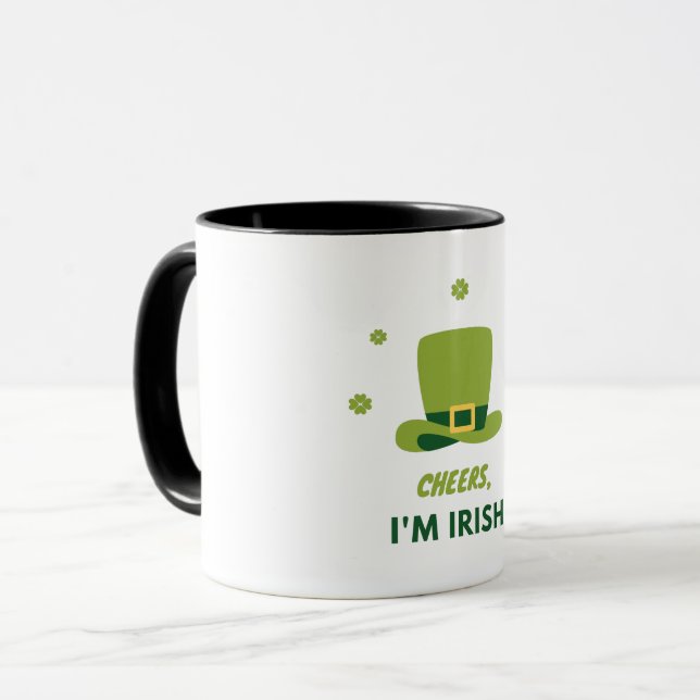 "CHEERS I'M IRISH" ZWEI TASSE. MUG TASSE (Vorderseite Links)