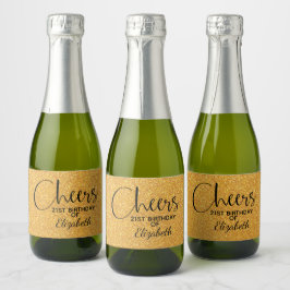 Cheers Imitate Gold GLITZER Birthday Mini