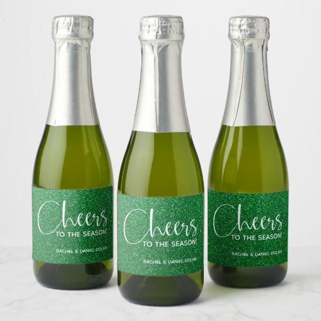 Cheers Imitate Green GLITZER Weihnachten Mini (Flaschen)