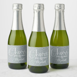 Cheers Imitate Silver GLITZER Birthday Mini