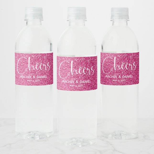 Cheers Imitats HOT PINK GLITZER Wedding (Flaschen)
