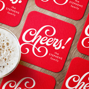 Cheers kühne Retroferien Rechteckiger Pappuntersetzer