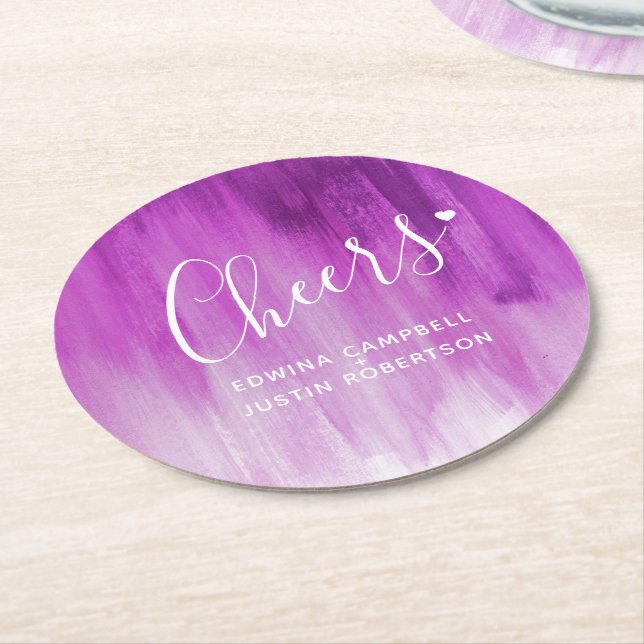 Cheers lila mauve moderne Untersetzer (Angewinkelt)