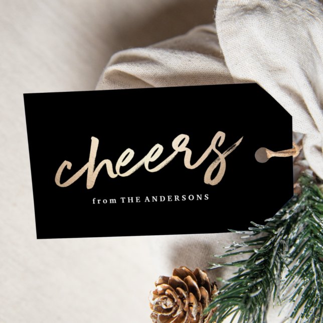 Cheers Luxe | Holiday Gift Tag Geschenkanhänger (Von Creator hochgeladen)