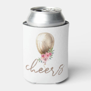 Cheers Luxury Beige Balloon Glitzer Party Dosenkühler