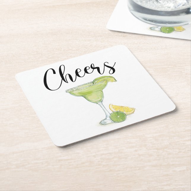 Cheers Margarita Rechteckiger Pappuntersetzer (angewinkelt)