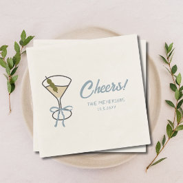 Cheers Martini Chic Personalisiert Wedding Napkins Serviette