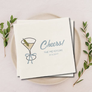 Cheers Martini Chic Personalisiert Wedding Napkins Serviette