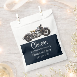 Cheers Motorrad Vintage Hochzeit Datum Brauerei Geschenktütchen
