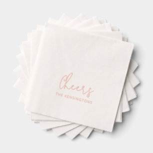 Cheers Personalisiert Name Moderne Script Wedding Servietten Mit Folie