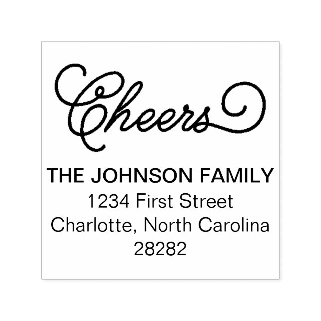 Cheers Personalisierte Urlaubsadresse Permastempel (Design)