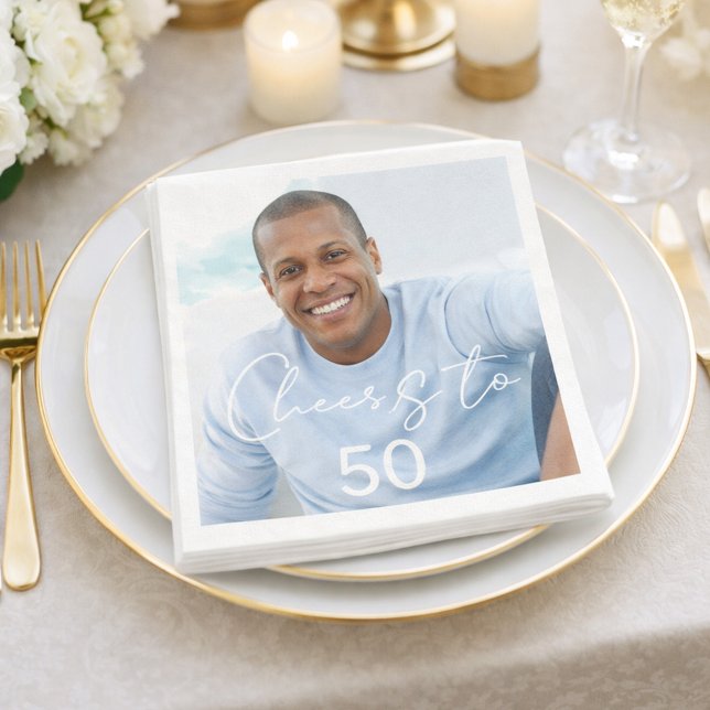 Cheers photo birthday party luncheon serviette (Von Creator hochgeladen)