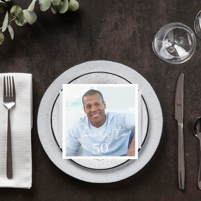 Cheers photo birthday party serviette (Von Creator hochgeladen)