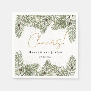 Cheers Pine & Gold Weihnachtsfeier Serviette