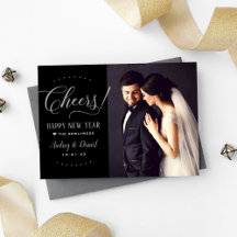 Cheers Silver Black Happy New Year Wedding Foto