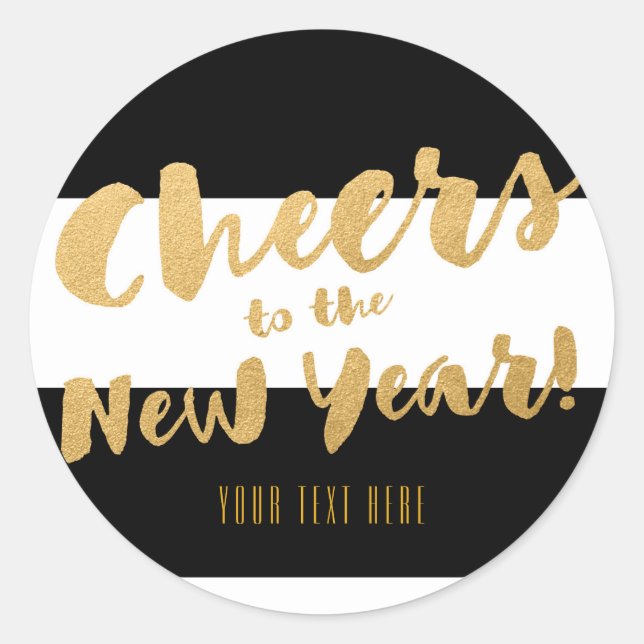 Cheers Silvester Party Chic Gefallen Stickers (Vorderseite)