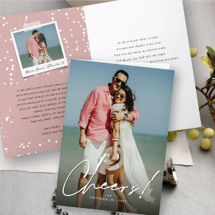Cheers Simple Script Calligrafy New Year Foto Feiertagskarte