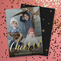 Cheers Simple Script Calligrafy New Year Foto