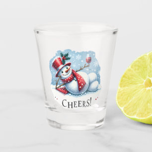 Cheers Snowman Drink Wine Schnapsglas