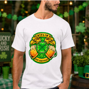 Cheers St Patricks Day Kleeblatt 21. Geburtstag T-Shirt