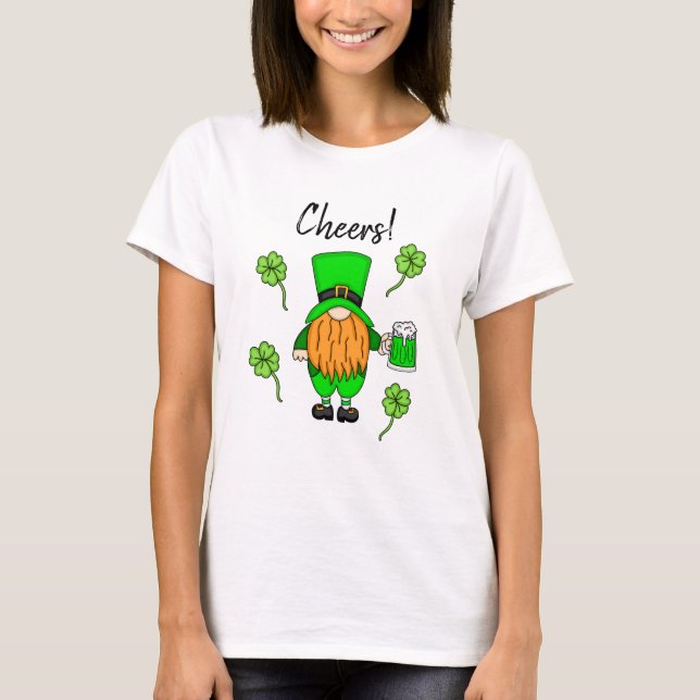 Cheers St Patrick's Day Leprechaun | Grüner Bier T T-Shirt (Vorderseite)