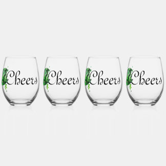 Cheers St. Patrick's Day Leprechaun Hat Weinglas Ohne Stiel