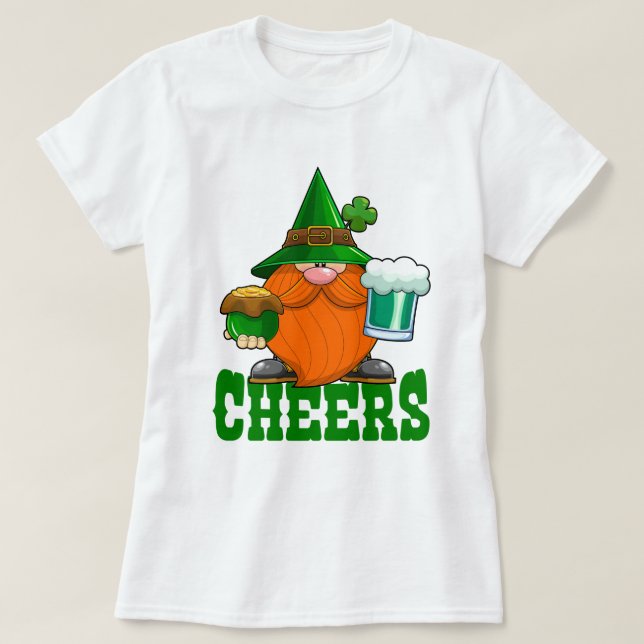 Cheers St. Patricks Day Leprechaun T-Shirt (Design vorne)