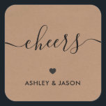 Cheers Stickers, Wedding Wine oder Champagne Tags, Quadratischer Aufkleber<br><div class="desc">Das sind die perfekten kleinen Aufkleber. Sie können den Text anpassen und die Farben ändern.</div>