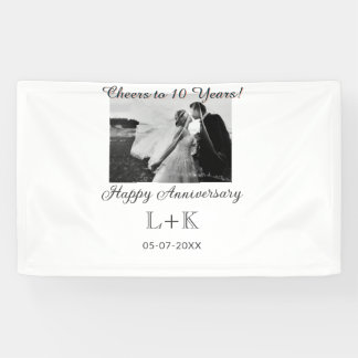 Cheers to 10 Years happy anniversary add photo dat Banner