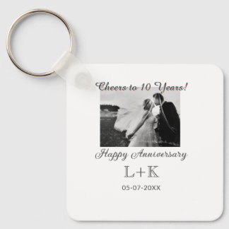 Cheers to 10 Years happy anniversary add photo dat Schlüsselanhänger