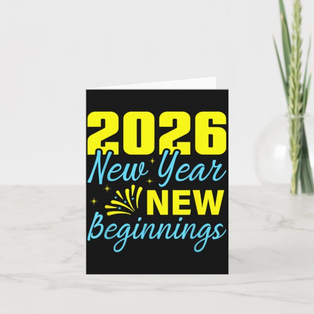 Cheers To 2026 Happy New Year Party New Beginning  Karte (Vorderseite)