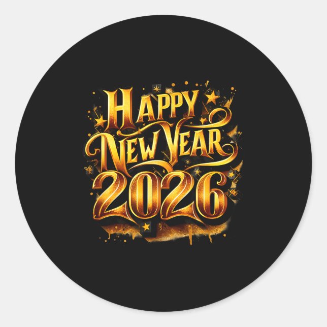 Cheers To 2026 Happy New Year Party  Runder Aufkleber (Vorderseite)