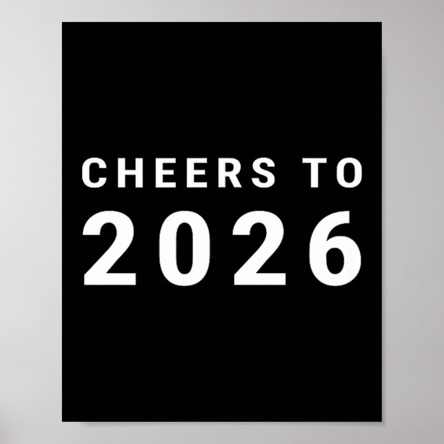 Cheers To 2026 Minimalist New Year  Poster (Vorne)