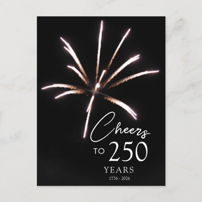 Cheers to 250 Years Sestercentennial 4th of July Postkarte (Vorderseite)