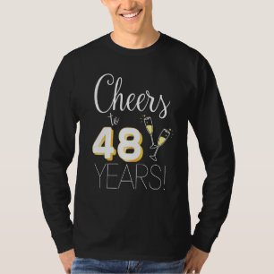 Cheers to 48 Years Verheirateten Couple Champagne T-Shirt