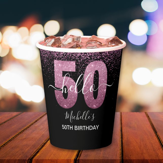 Cheers to 50! – A Sparkling Modern Celebration Pappbecher (Von Creator hochgeladen)