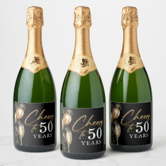 Cheers To 50 Years Black and Gold Balloons