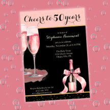 Cheers to 50 Years Black Champagne Birthday