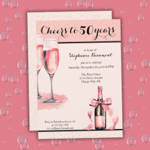 Cheers to 50 Years Pink Champagne Birthday