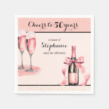 Cheers to 50 Years Pink Champagne Birthday