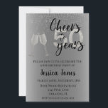 Cheers to 50 Years Silver Glitzer Champagne Einladung<br><div class="desc">This design was created though digital art. It may be personalized in the area provide or customizing by choosing the click to customize further option and changing the name, initials or words. You may also change the text color and style or delete the text for an image only design. Kontakt...</div>